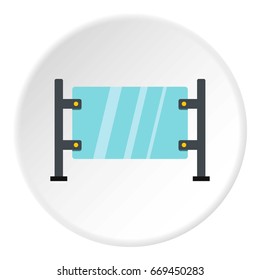 Glass gate icon in flat circle isolated on white background vector illustration for web