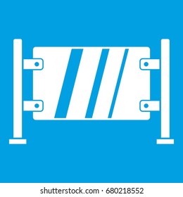 Glass gate icon white isolated on blue background vector illustration