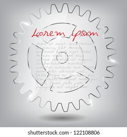 Glass gear vector illustration