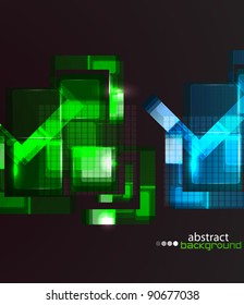 Glass geometric forms. Abstract vector background