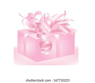 Glass Gift Bow Box,vector eps10 illustration.