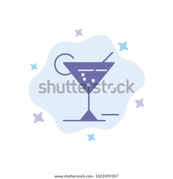 Glass, Glasses, Drink, Hotel Blue Icon on\
Abstract Cloud\
Background