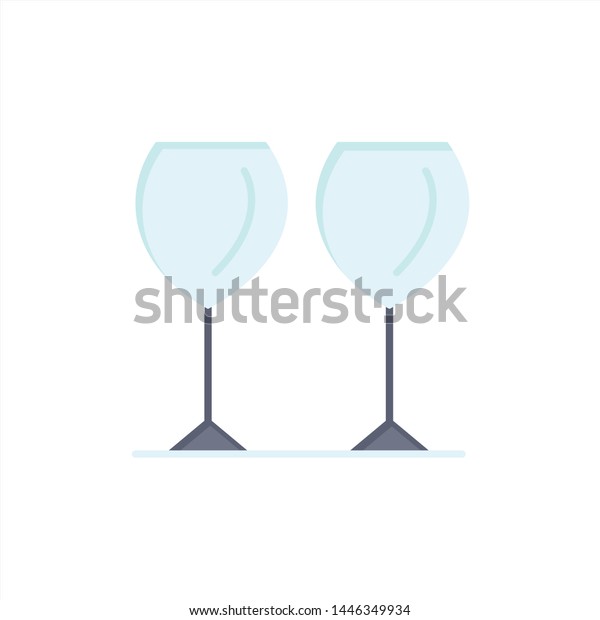 Glass, Glasses, Drink, Hotel  Flat Color Icon.\
Vector icon banner\
Template