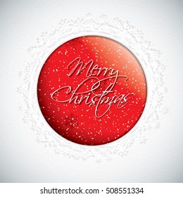 Glass globe with Christmas scene, vector illustration