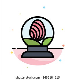 Glass, Globe, Egg, Easter Abstract Flat Color Icon Template