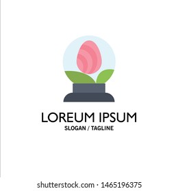 Glass, Globe, Egg, Easter Business Logo Template. Flat Color. Vector Icon Template background