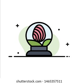 Glass, Globe, Egg, Easter  Business Flat Line Filled Icon Vector Banner Template. Vector Icon Template background