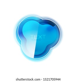 Forma abstracta brillante de vidrio, plantilla de banner de cuadro web para el texto promocional. Modernas y limpias empresas o elementos de diseño de alta tecnología. Icono brillante del vector