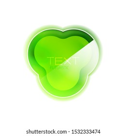 Forma abstracta brillante de vidrio, plantilla de banner de cuadro web para el texto de promoción. Modernas y limpias empresas o diseño de alta tecnología. Icono de brillo del vector