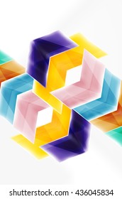 Glass glossy arrow motion background. Vector web brochure, internet flyer, wallpaper or cover poster design.