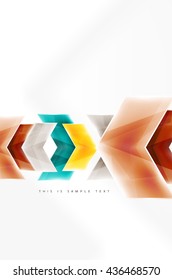 Fondo de movimiento de flecha brillante de vidrio. Folleto de vectores web, volante de Internet, papel pintado o diseño de carteles de portada.