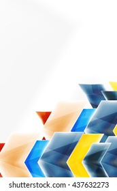 Fondo de movimiento de flecha brillante de vidrio. Folleto de vectores web, volante de Internet, papel pintado o diseño de carteles de portada.