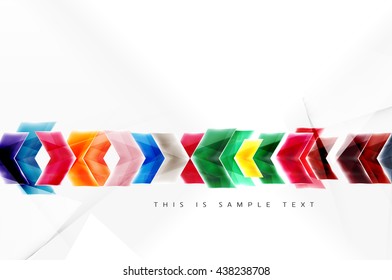 Fondo de movimiento de flecha brillante de vidrio. Folleto de vectores web, volante de Internet, papel pintado o diseño de carteles de portada.
