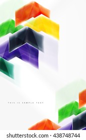 Fondo de movimiento de flecha brillante de vidrio. Folleto de vectores web, volante de Internet, papel pintado o diseño de carteles de portada.