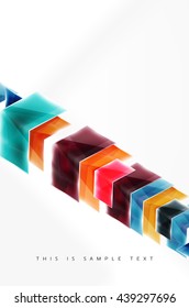 Fondo de movimiento de flecha brillante de vidrio. Folleto de vectores web, volante de Internet, papel pintado o diseño de carteles de portada.