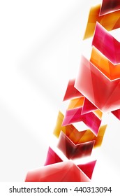 Glass glossy arrow motion background. Vector web brochure, internet flyer, wallpaper or cover poster design.