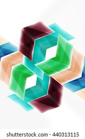Glass glossy arrow motion background. Vector web brochure, internet flyer, wallpaper or cover poster design.