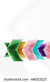Glass glossy arrow motion background. Vector web brochure, internet flyer, wallpaper or cover poster design.