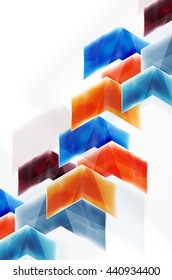 Fondo de movimiento de flecha brillante de vidrio. Folleto de vectores web, volante de Internet, papel pintado o diseño de carteles de portada.