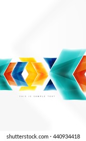 Glass glossy arrow motion background. Vector web brochure, internet flyer, wallpaper or cover poster design.