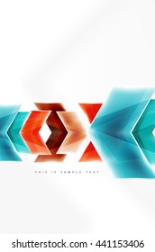 Fondo de movimiento de flecha brillante de vidrio. Folleto de vectores web, volante de Internet, papel pintado o diseño de carteles de portada.