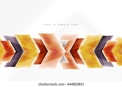 Glass glossy arrow motion background. Vector web brochure, internet flyer, wallpaper or cover poster design.