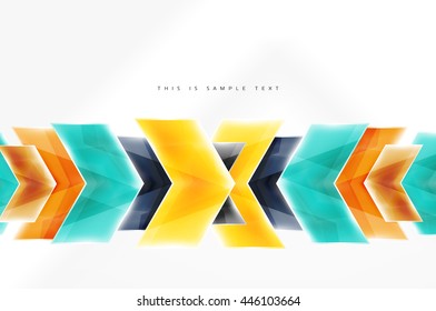 Fondo de movimiento de flecha brillante de vidrio. Folleto de vectores web, volante de Internet, papel pintado o diseño de carteles de portada.