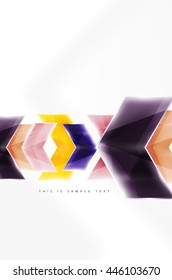 Glassglänzender Pfeil-Bewegungshintergrund. Vektor Web-Broschüre, Internet-Flyer, Tapete oder Cover-Poster-Design.