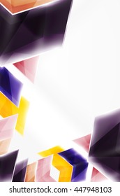 Glass glossy arrow motion background. Vector web brochure, internet flyer, wallpaper or cover poster design.