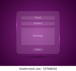 Glass / glossy email form interface for websites (UI) or applications (app) for smartphones and tablets. Clean and modern style