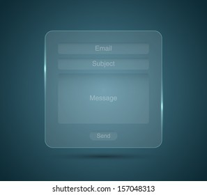 Glass / glossy email form interface for websites (UI) or applications (app) for smartphones and tablets. Clean and modern style
