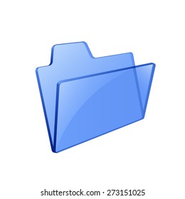 Glass glossy folder. Pseudo transparency. Vector illustration
