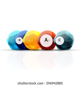 Glass glossy shiny hexagon web elements, futuristic abstract concept