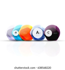 Glass glossy shiny hexagon web elements, futuristic abstract concept