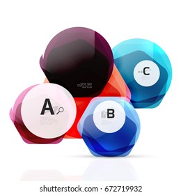Glass glossy shiny hexagon web elements, futuristic abstract concept