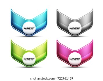 Glass glossy shiny hexagon web elements, futuristic abstract concept. Hi-tech futuristic icons