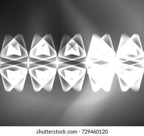 Glass glowing bright triangles on dark space design abstract background. Vector illustration