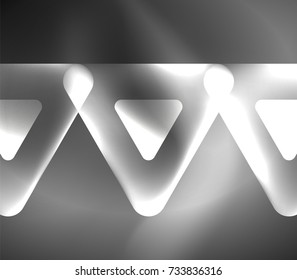 Triángulos brillantes de vidrio sobre el fondo abstracto del diseño del espacio oscuro. Ilustración del vector