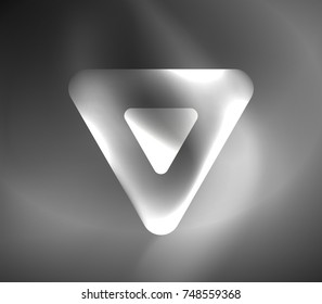 Glass glowing bright triangles on dark space design abstract background. Vector illustration
