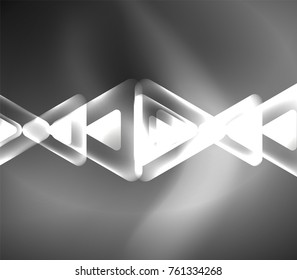 Glass glowing bright triangles on dark space design abstract background. Vector illustration