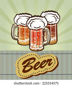glass goblet with beer and foam