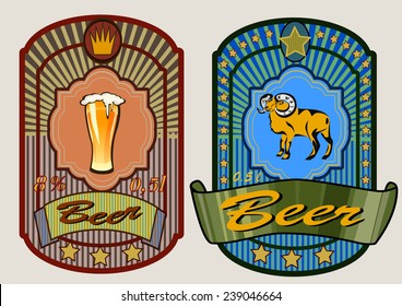glass goblet with beer and foam 