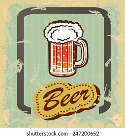 glass goblet with beer and foam 