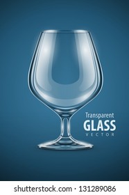 Glaskuppel für Brandy Drinks Vektorillustration EPS10. Transparente Objekte, die für das Zeichnen von Schatten und Lichtern verwendet werden. Vektorillustration Illustration.