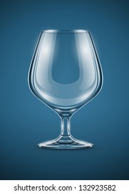 Glass goblet for brandy drinks vector illustration EPS10.