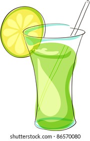 glass goblet with lemon and a straw