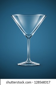 glass goblet for martini cocktails vector illustration EPS10.