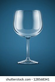 glass goblet for wine vector illustration EPS10. Transparent objects used for shadows and lights drawing. Vector Illustration.