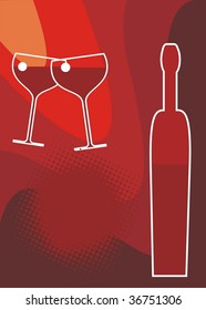 glass goblets with wine