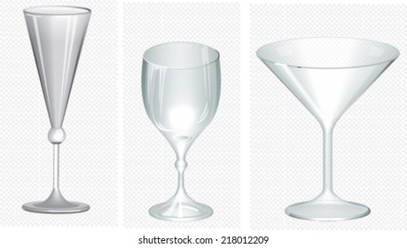 Glass goblets.Wine glasses